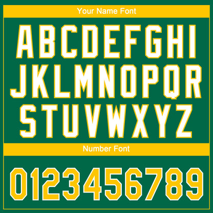 Custom Kelly Green Yellow-White Gradient Style Twinkle Star Two-Button Unisex Softball Jersey