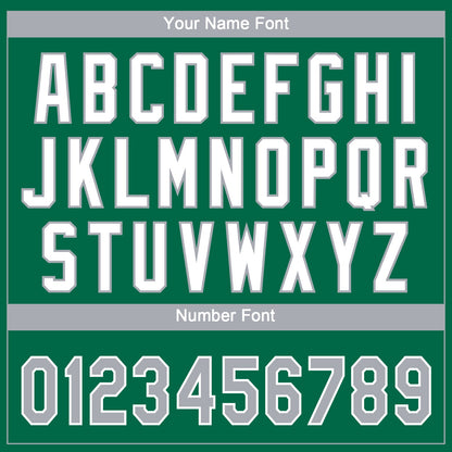 Custom Kelly Green Gray-White Gradient Style Twinkle Star Two-Button Unisex Softball Jersey
