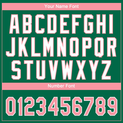 Custom Kelly Green Medium Pink-White Gradient Style Twinkle Star Two-Button Unisex Softball Jersey