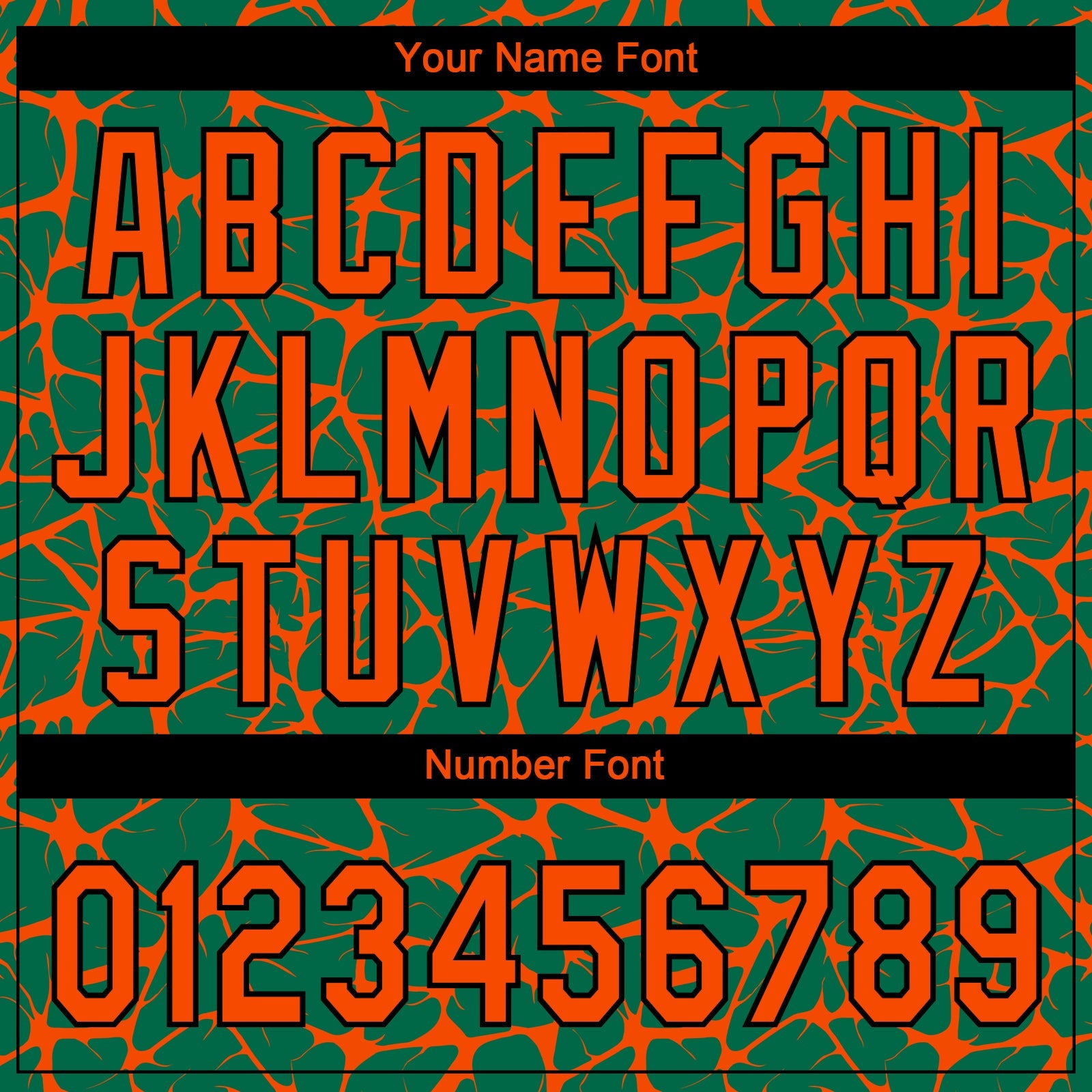 Custom Kelly Green Orange-Black Abstract Network Crackle Two-Button Unisex Softball Jersey