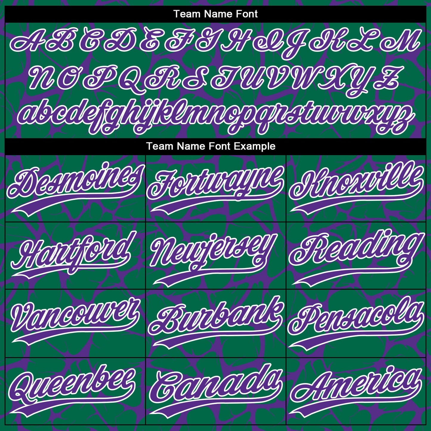 Custom Kelly Green Purple-White Abstract Network Crackle Two-Button Unisex Softball Jersey