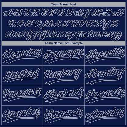 Custom Navy Gray New York City Edition Gradient Two-Button Unisex Softball Jersey