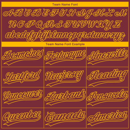 Custom Burgundy Yellow Washington City Edition Gradient Two-Button Unisex Softball Jersey