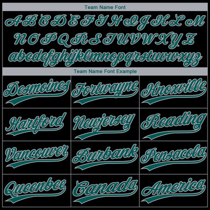 Custom Black Midnight Green-Gray Philadelphia City Edition Gradient Two-Button Unisex Softball Jersey