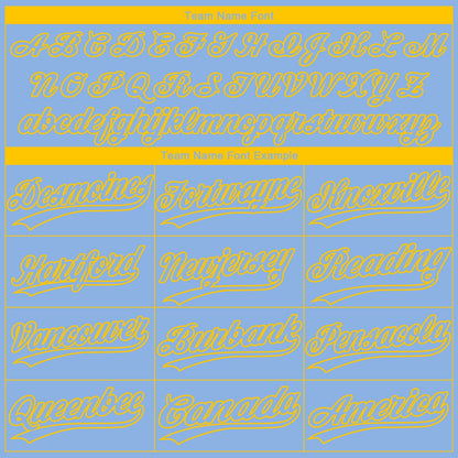 Custom Light Blue Yellow Boston City Edition Gradient Two-Button Unisex Softball Jersey