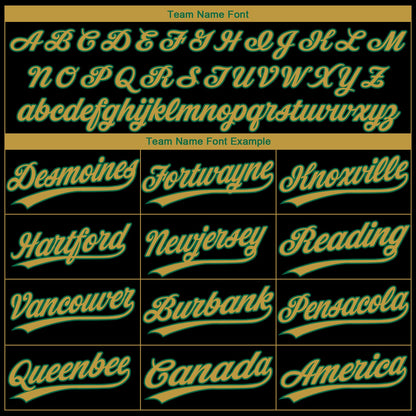 Custom Black Old Gold-Kelly Green Boston City Edition Gradient Two-Button Unisex Softball Jersey