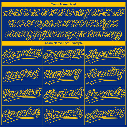 Custom Royal Yellow Los Angeles City Edition Gradient Two-Button Unisex Softball Jersey