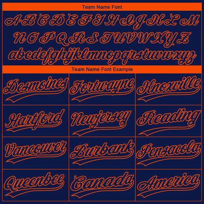 Custom Navy Orange Chicago City Edition Gradient Two-Button Unisex Softball Jersey