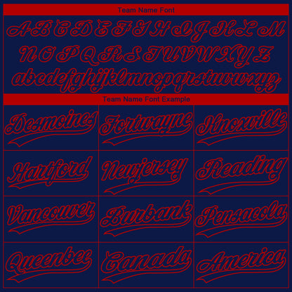 Custom Navy Red Atlanta City Edition Gradient Two-Button Unisex Softball Jersey