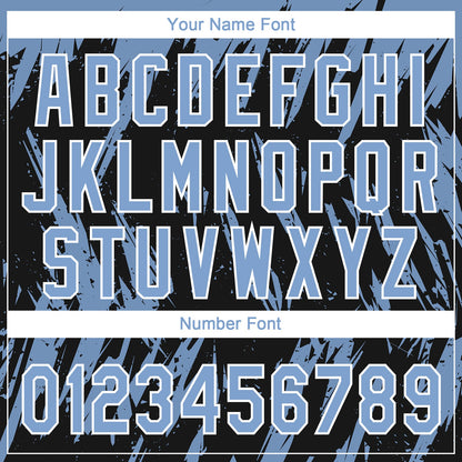 Custom Black Light Blue-White Splatter Torn Sharp Brush Stroke Two-Button Unisex Softball Jersey