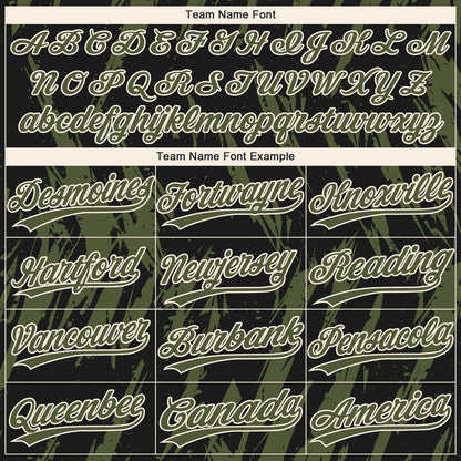 Custom Black Olive-Cream Splatter Torn Sharp Brush Stroke Two-Button Unisex Softball Jersey