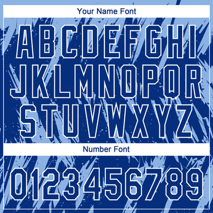Custom Light Blue Royal-White Splatter Torn Sharp Brush Stroke Two-Button Unisex Softball Jersey