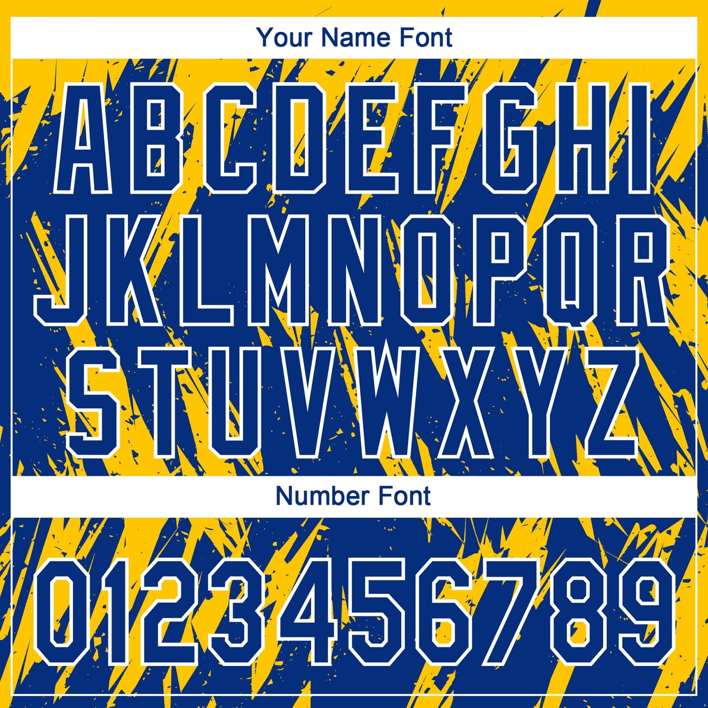 Custom Gold Royal-White Splatter Torn Sharp Brush Stroke Two-Button Unisex Softball Jersey