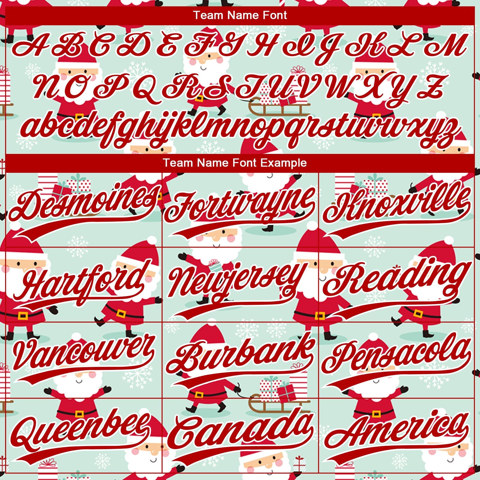 Custom Green Red-White Christmas Santa Claus 3D Pattern Design Two-Button Unisex Softball Jersey