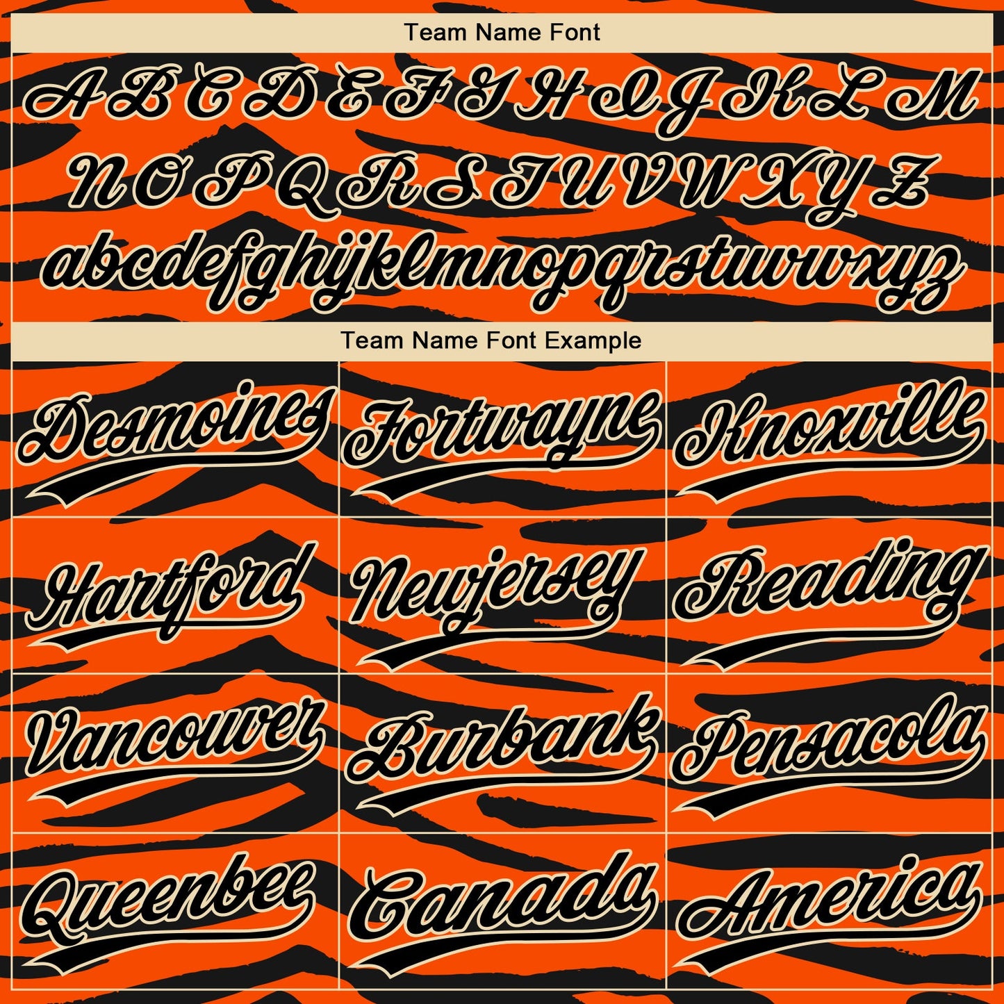 Custom Orange Black-Cream Tiger Print 3D Pattern Design Two-Button Unisex Softball Jersey