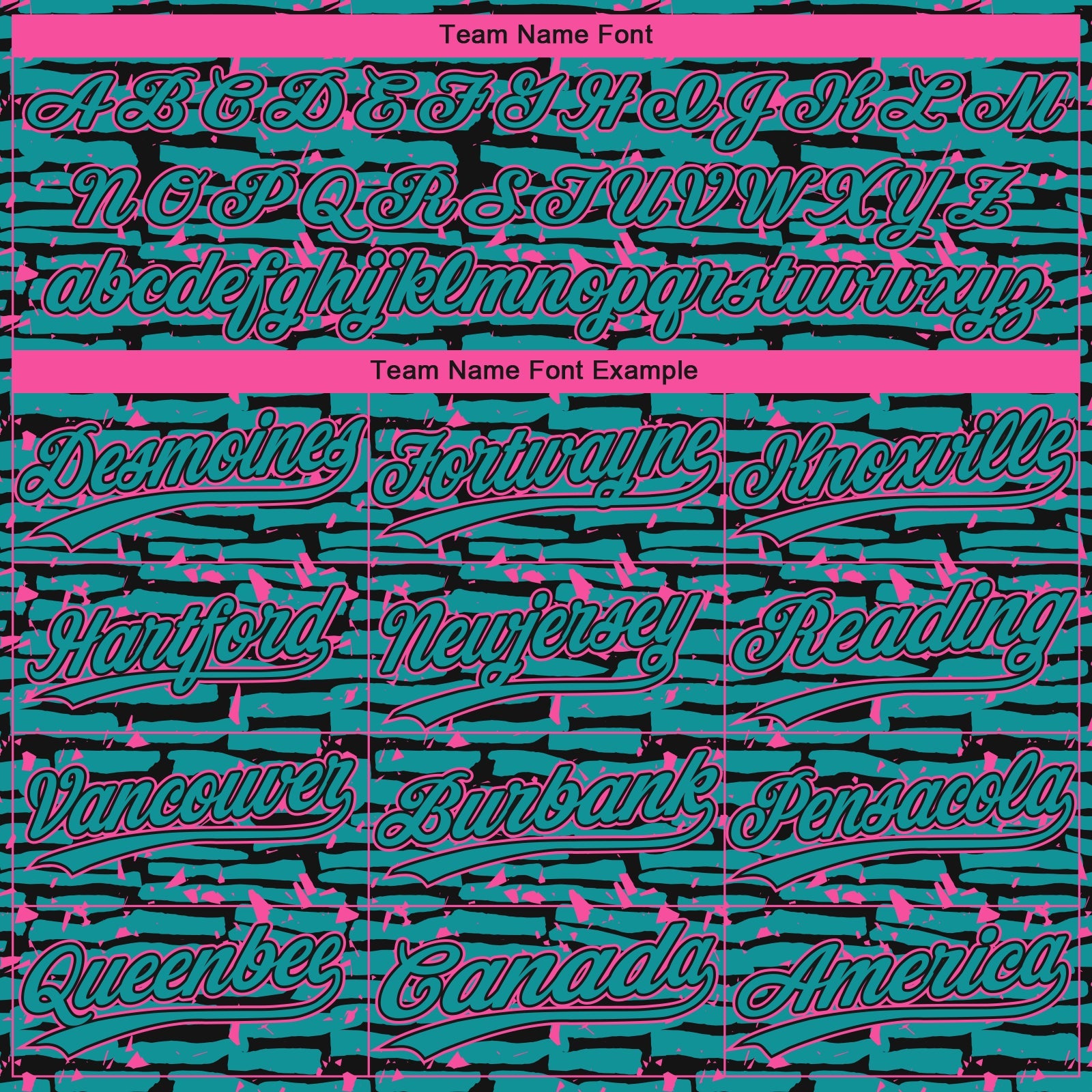 Custom Teal Black-Pink Raglan Sleeves Distressed Fragment Brush Stroke Two-Button Unisex Softball Jersey