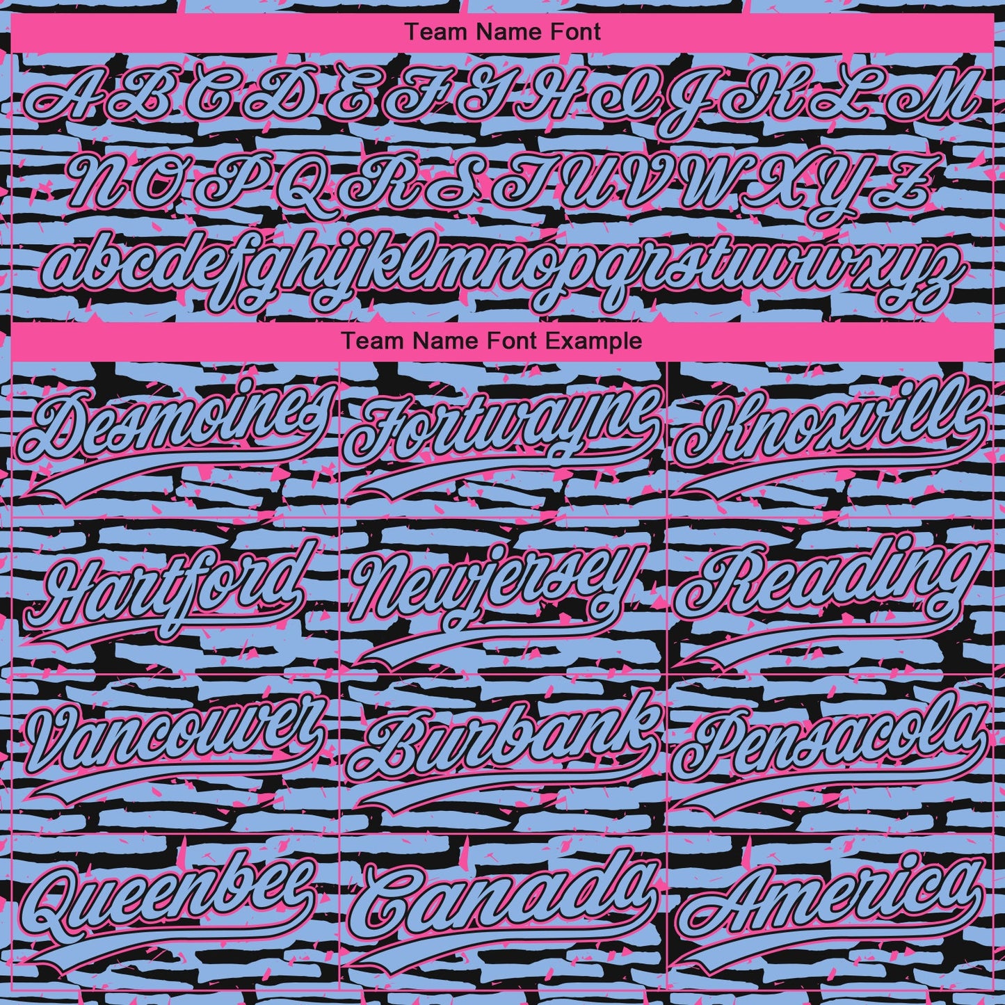 Custom Light Blue Black-Pink Raglan Sleeves Distressed Fragment Brush Stroke Two-Button Unisex Softball Jersey