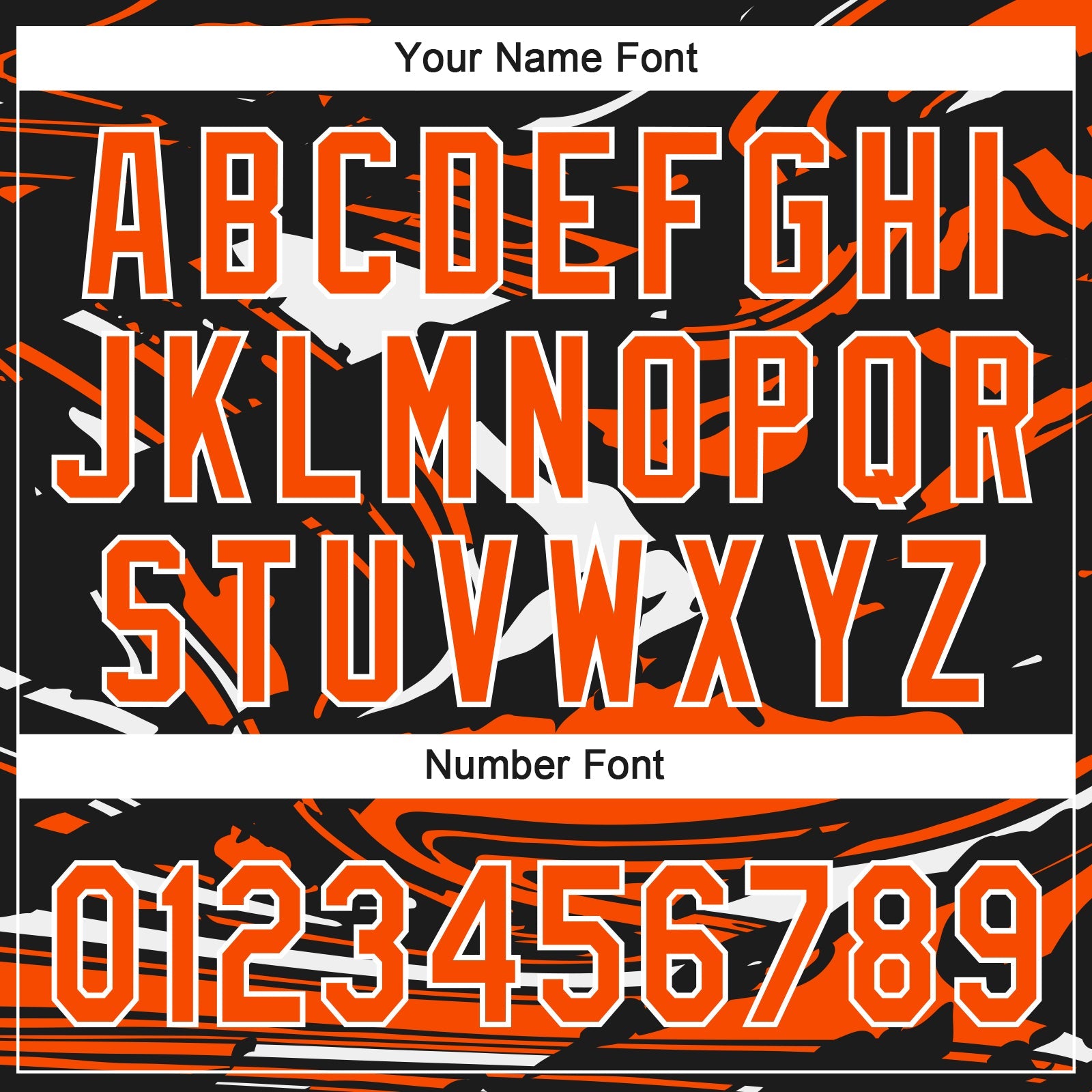 Custom Black Orange-White Raglan Sleeves Abstract Fluid Marble Two-Button Unisex Softball Jersey