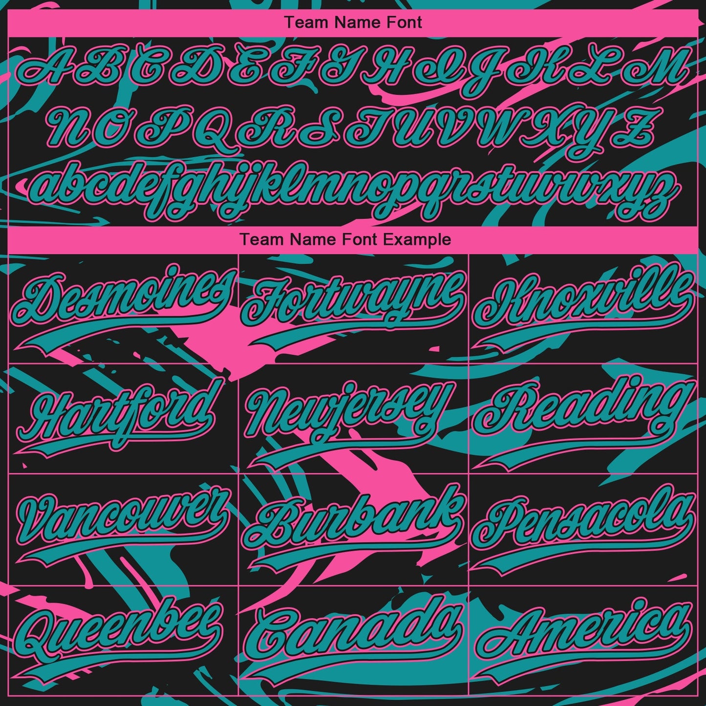 Custom Black Teal-Pink Raglan Sleeves Abstract Fluid Marble Two-Button Unisex Softball Jersey