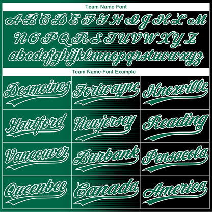 Custom Black Kelly Green-White Gradient Horizontal Stripe Two-Button Unisex Softball Jersey