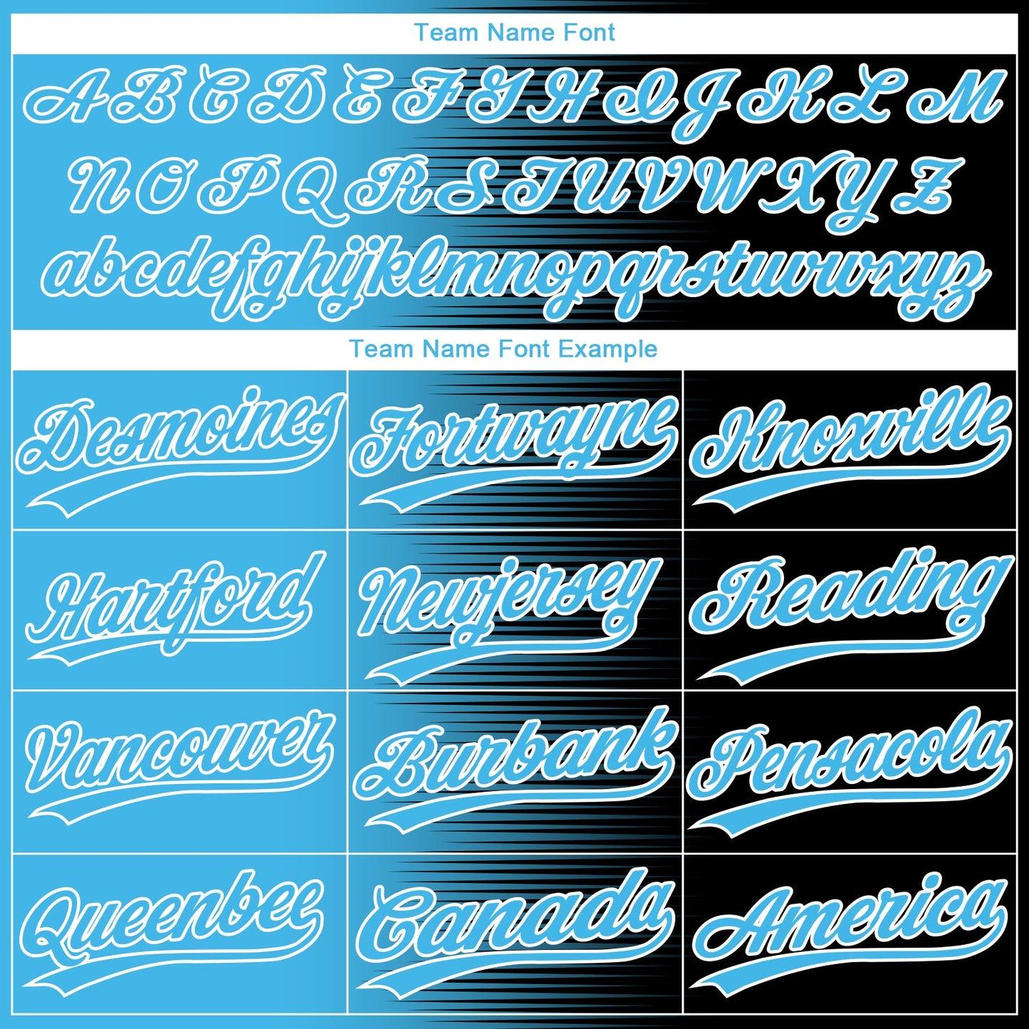 Custom Black Sky Blue-White Gradient Horizontal Stripe Two-Button Unisex Softball Jersey