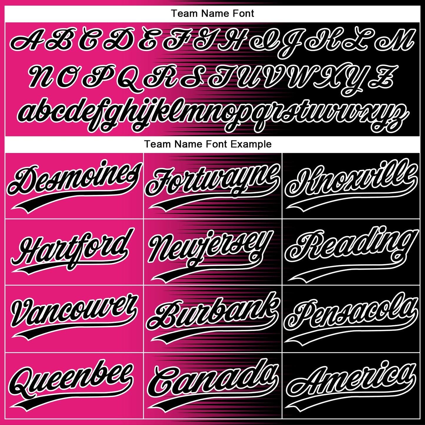 Custom Black Hot Pink-White Gradient Horizontal Stripe Two-Button Unisex Softball Jersey