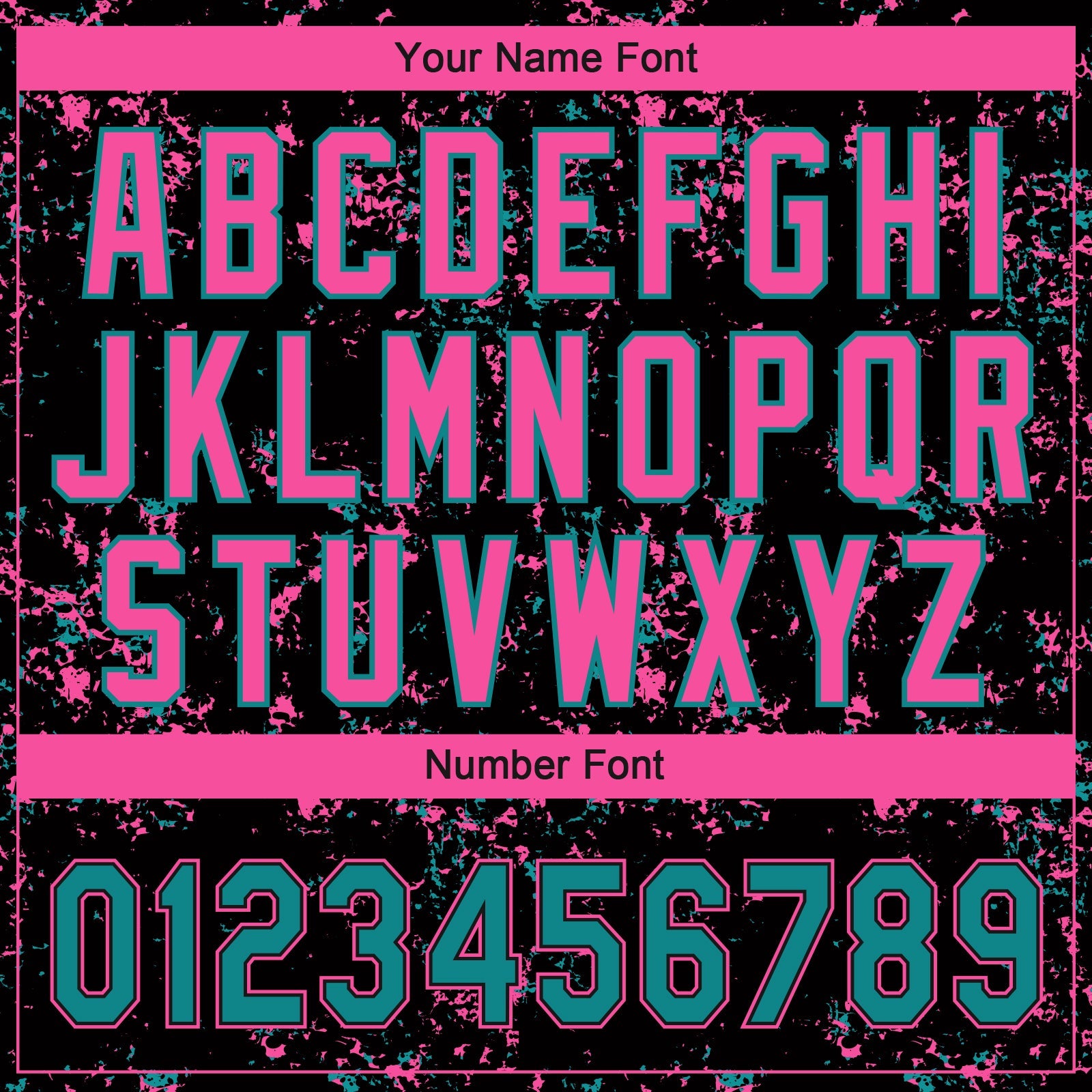Custom Black Teal-Pink Abstract Shattered Paint Splatter Two-Button Unisex Softball Jersey