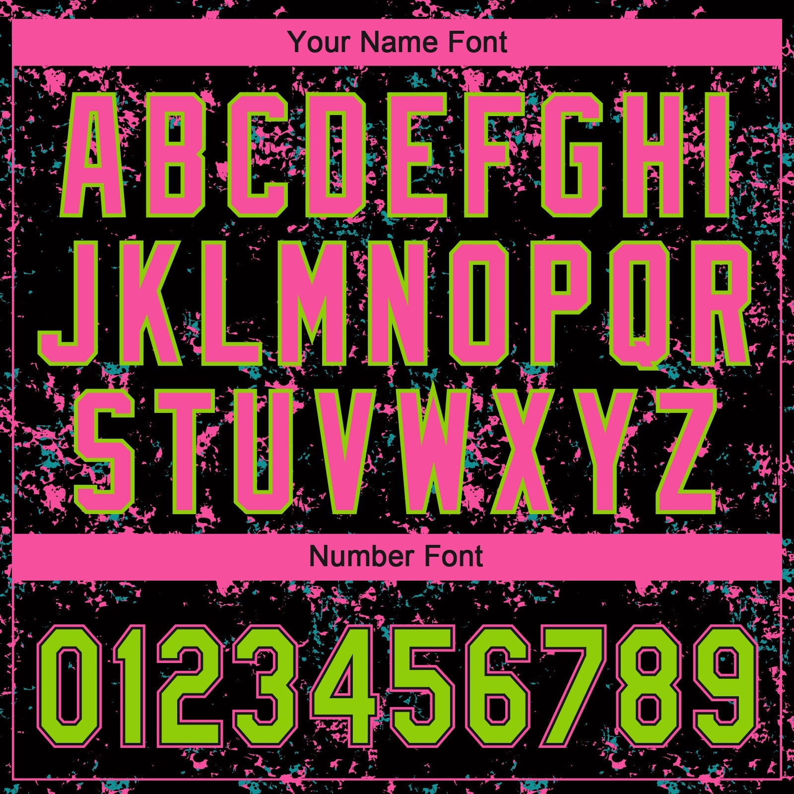 Custom Black Neon Green-Pink Abstract Shattered Paint Splatter Two-Button Unisex Softball Jersey