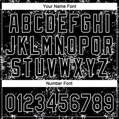 Custom Black White-Light Gray Abstract Shattered Paint Splatter Two-Button Unisex Softball Jersey
