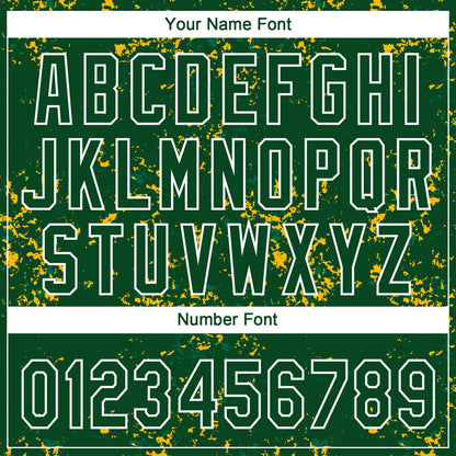 Custom Green Kelly Green Gold-White Abstract Shattered Paint Splatter Two-Button Unisex Softball Jersey