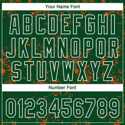Custom Green Kelly Green Orange-White Abstract Shattered Paint Splatter Two-Button Unisex Softball Jersey