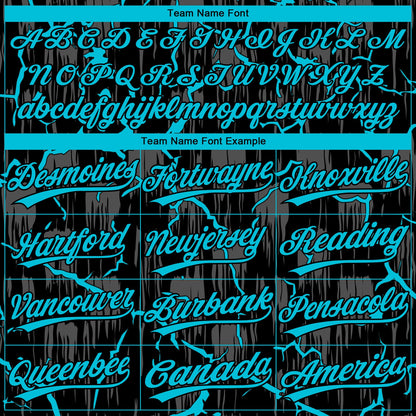 Custom Black Lakes Blue-Gray Raglan Sleeves Neon Lightning Crackle Two-Button Unisex Softball Jersey