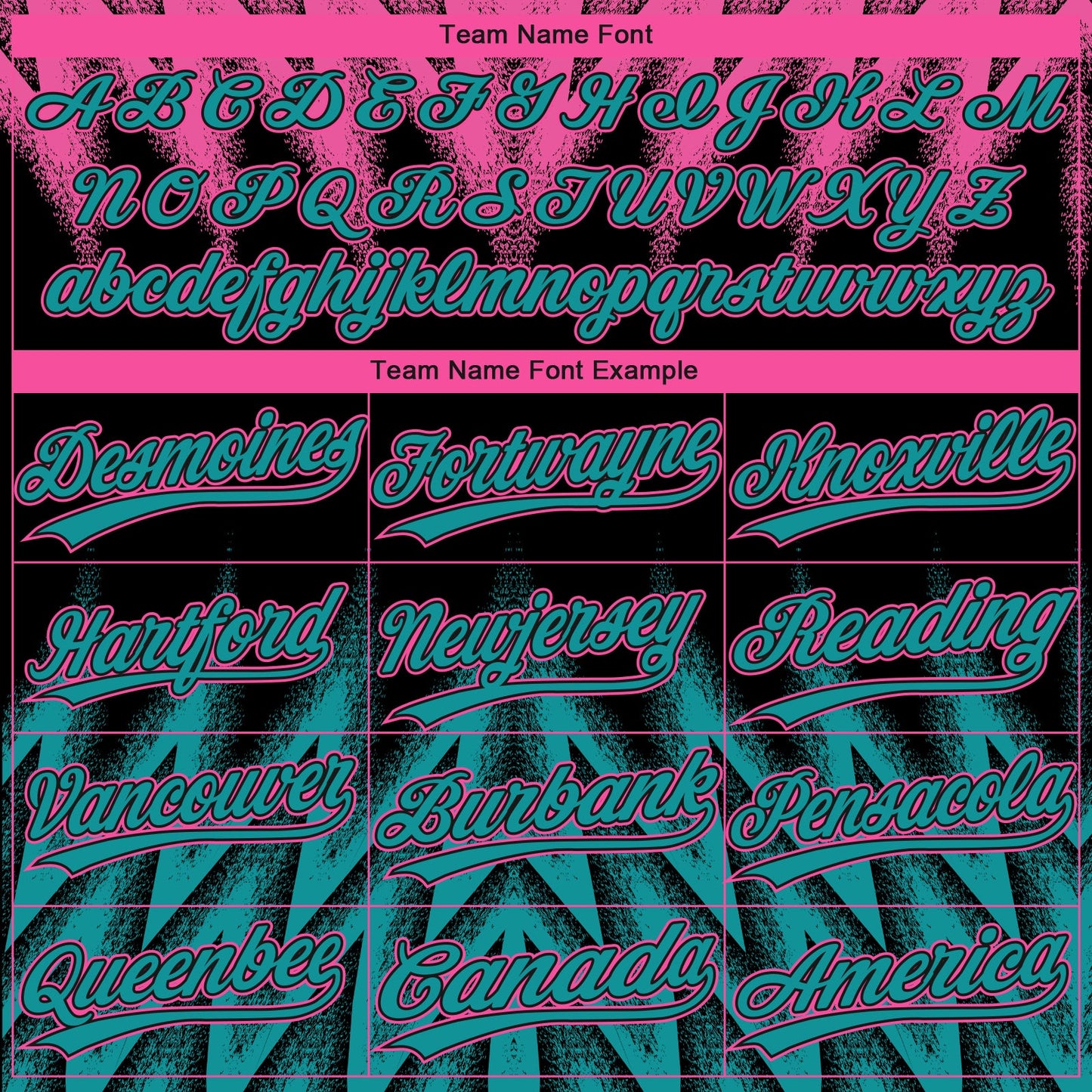 Custom Black Teal-Pink Raglan Sleeves Abstract Geometric Chevron Zigzag Two-Button Unisex Softball Jersey