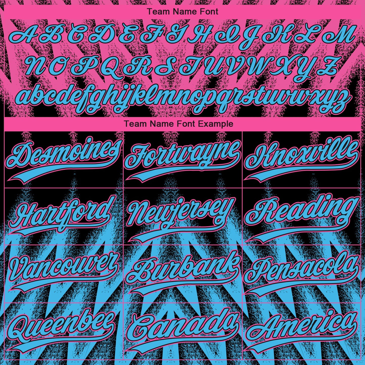 Custom Black Sky Blue-Pink Raglan Sleeves Abstract Geometric Chevron Zigzag Two-Button Unisex Softball Jersey