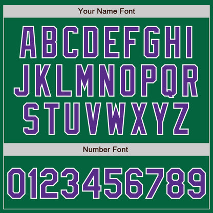 Custom Kelly Green Purple-Yellow Authentic Split Fashion Baseball Jersey