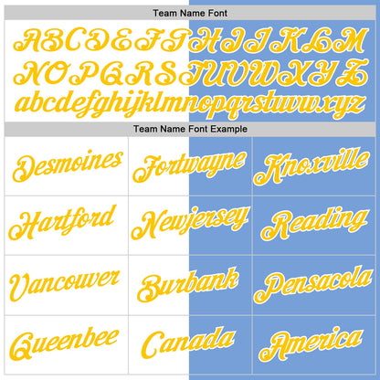Custom Powder Blue Yellow-White Split Fashion Performance T-Shirt