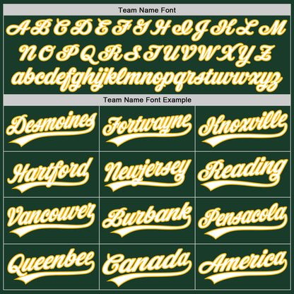 Custom Green White-Gold Split Ripped Pattern Baseball Pullover Sweatshirt Hoodie
