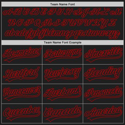 Custom Black Red Split Ripped Pattern Baseball Pullover Sweatshirt Hoodie