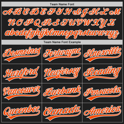 Custom Black Orange-White Split Ripped Pattern Baseball Pullover Sweatshirt Hoodie