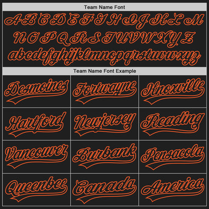 Custom Black Orange Split Ripped Pattern Baseball Pullover Sweatshirt Hoodie