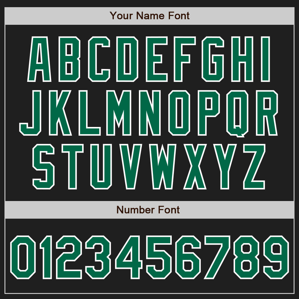 Custom Black Kelly Green-White Split Ripped Pattern Baseball Pullover Sweatshirt Hoodie