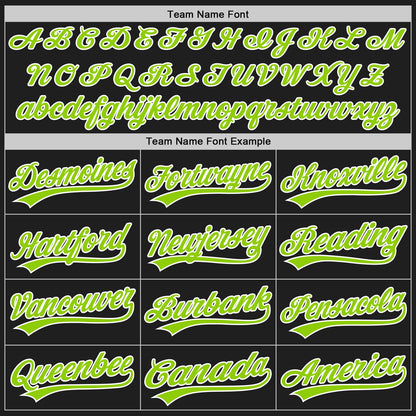 Custom Black Neon Green-White Split Ripped Pattern Baseball Pullover Sweatshirt Hoodie