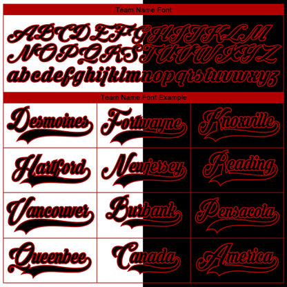 Custom Black Red-White Split Fashion Hockey Lace Neck Jersey