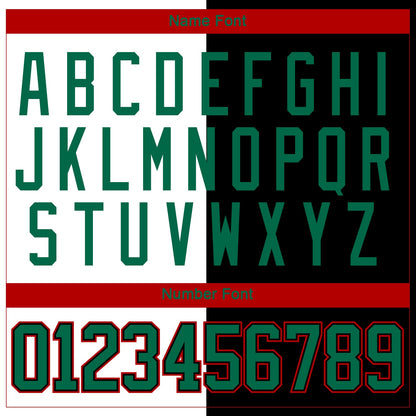 Custom Black Kelly Green White-Red Split Fashion Hockey Lace Neck Jersey