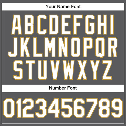 Custom Steel Gray White-Old Gold Performance T-Shirt