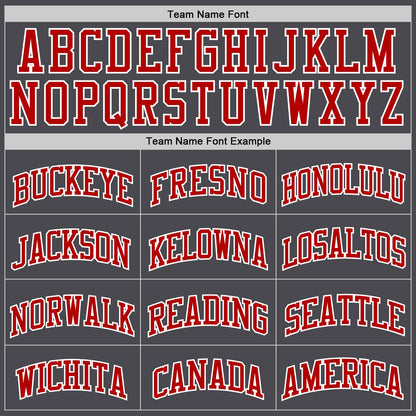 Custom Steel Gray Red-White Authentic Basketball Jersey