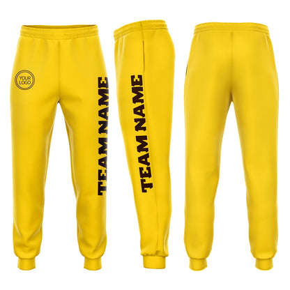 Custom Gold Brown Fleece Jogger Sweatpants
