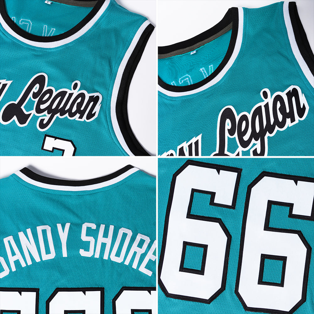 Custom Teal Orange-Gray Authentic Throwback Basketball Jersey