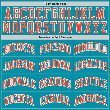 Custom Teal Orange-White Authentic Throwback Basketball Jersey
