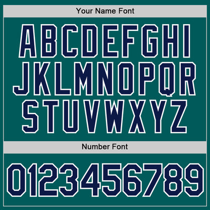 Custom Teal Navy-White Performance T-Shirt